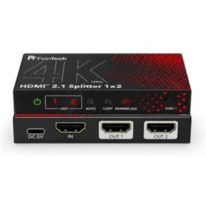 FeinTech SP211 Splitter HDMI 2.1 1 in 2 out 4K 120Hz | Distribuisce audio e video a 2 display, 40 Gbps, CEC pass