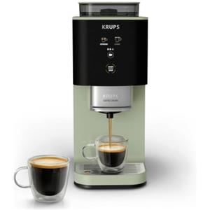 Tefal Krups Coffee Crush SA401LE0 - Macchina da caffè (1370 W, 1,8 L, 15 bar, 3 impostazioni di macinatura, verde/nero)