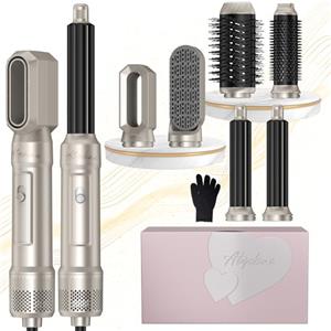 Atopskins Spazzola per capelli 6 in 1 ad aria calda Air Styler 6 in 1 | Set di spazzole per asciugacapelli con arricciacapelli Airflow da 30 mm, 1000 W, asciugacapelli rotondo, set regalo per donne