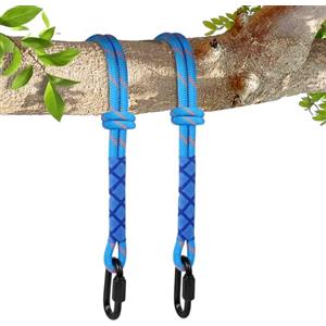 Vicloon 2 Pezzi Corda per Altalena, 150 cm Corda Altalena con Gancio Resistente, Contiene Fino a 200 kg, Set di Fissaggio per Campeggio All'Aperto, Amaca, Altalene, Blu