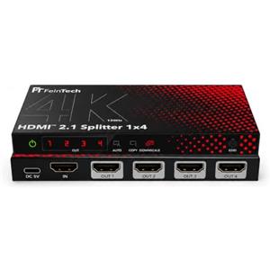FeinTech SP411 Splitter HDMI 2.1 1 in 4 out 4K 120Hz | Distribuisce audio e video a 4 display, 40 Gbps, CEC pass