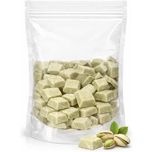 Sim&Cake Cubettoni di Cioccolato Bianco al Pistacchio da Forno, 500g, Chunks per Cookies, Muffin, Brownies, Panettoni e Colombe