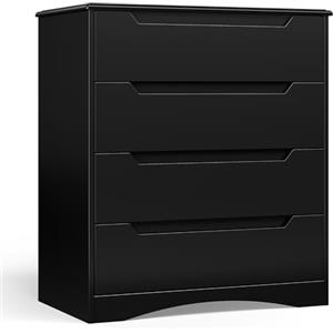 Blishom Cassettiera Camera da Letto con 4 cassetti, settimino camera da letto,Moderno e Salvaspazio per la Camera da Letto Soggiorno e Ingresso, 71 x 41 x 82 CM,Bianco (Nero)
