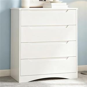 Blishom Cassettiera Camera da Letto con 4 cassetti, settimino camera da letto,Moderno e Salvaspazio per la Camera da Letto Soggiorno e Ingresso, 71 x 41 x 82 CM,Bianco (Bianco)