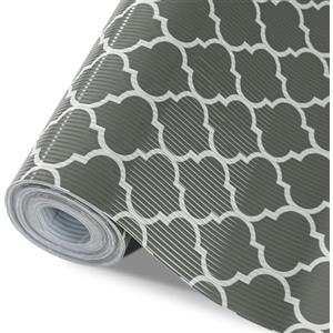 Zindoo Tappetino per Cassetti Cucina Motivo Marocchino Grigio 30x150cm | Rivestimento Cassetti Tappetino Non Adesivo in EVA per Cassetti, Frigorifero, Armadi, Scarpiera e Mensole