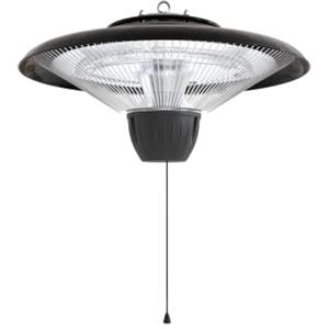 Calex Stufa Radiante da Soffitto, Alogena 1500W, IPX4, Nera | Il tubo alogeno da 1500W offre subito calore a infrarossi a 360° e riscalda fino a 10 m²