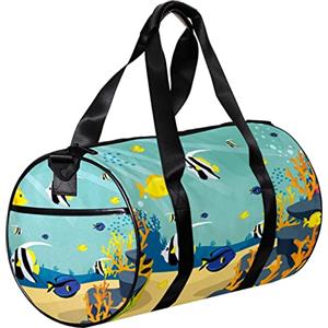 NLWQEKV Borsone piccolo, borsa sportiva per yoga, pesce di mare in cartone, borse per fitness all'aperto, borsa da viaggio