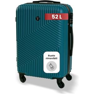 BERTOO Milano Valigia media verde metallizzato 52 L - Trolley rigido 60x40x24 cm in ABS con 4 ruote girevoli e serratura a combinazione