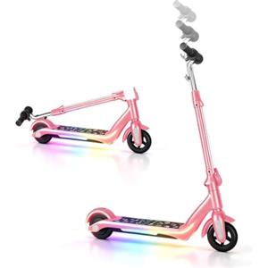 Urbanvoy Monopattino Elettrico Pieghevole per Bambini 6-12 Anni, Motore 88W, 3 Velocità Regolabili, Autonomia 5-8km, Display LED, Luci Multicolore, Doppio Freno, Altezza Regolabile