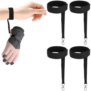 YUZHEDM Set di 4 guinzagli da sci con fibbia in metallo, elastici | Accessori da sci, cinghie anti-smarrimento, accessori per snowboard, unisex, per guanti da sci, sport all'aria aperta e