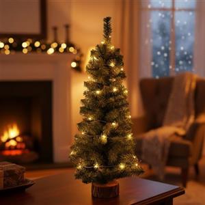 Dmora -Albero di Natale Sassiere, Pino Artificiale, Albero Effetto Reale, Alberello Natalizio, Made in Italy, 40x40 h75 cm, Verde