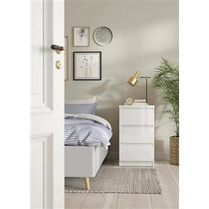 Dmora - Cassettiera Ameline, Settimino multiuso, Comò camera da letto, Mobile con cassetti, 50x40 h70 cm, Bianco lucido