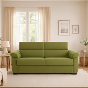 Dmora Divano Letto 2 Posti Queenie 185x95 cm Verde Sfoderabile Contenitore, di Apertura a Ribalta Made in Italy