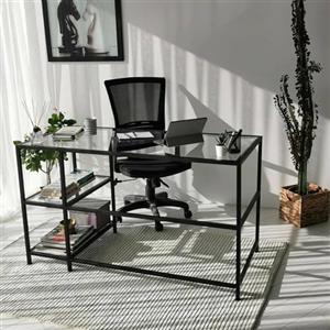 Dmora - Scrivania Doris, Scrittoio multiuso, Tavolo per ufficio porta PC, Piano di lavoro, 130x60h75 cm, Nero