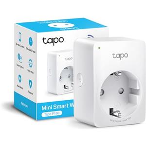 Tapo P100 Presa Smart WiFi 10A 2300W Timer Controllo App Alexa Google | Per Lampade, TV e Piccoli Elettrodomestici, Controllo da App Tapo, Programmazione Oraria, Timer e Controllo Remoto