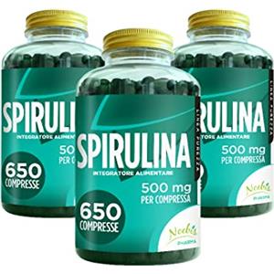 Noebis Pharma Spirulina 500 mg - 1950 Compresse - Fornitura di Lunga Durata - 100% Alta Qualità
