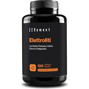 Zenement Elettroliti - Sodio, Potassio, Calcio, Cloruro & Magnesio, 120 Capsule | Bisglicinato di Magnesio & Vitamina B1, Equilibrio Elettrolitico & Sport, Vegano, Senza Additivi, 6 al Giorno, 20 Giorni