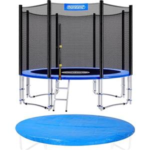 Monzana Trampolino Ø 244/305/366/426cm Set Completo Tappeto Elastico Rete Sicurezza Scala Copertura Pioggia Trampolini