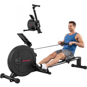 SPORTNOW Vogatore per Casa Magnetico, APP Bluetooth, 16 Livelli Resistenza | Vogatore Pieghevole Silenzioso, Binario Alluminio, Monitor LCD, Supporto Telefono, Ruote, Max 120kg, Allenamento Cardio