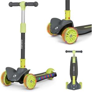 LIONELO Timmy Monopattino a 3 Ruote per Bambini da 3 Anni fino a 50 kg | Altezza Regolabile, Pedana Antiscivolo, Freno, Ruote e Pedana con Illuminazione LED