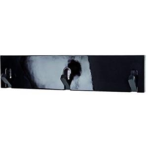 HAKU Appendiabiti Nero, Legno Massiccio, MDF - Dim. L 44 cm x A 10 cm x P 2 cm, Stile Industriale