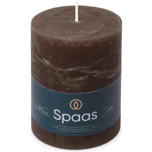 Spaas - Candela pilastro in stile rustico, 80/110 mm, 65 ore, marrone scuro