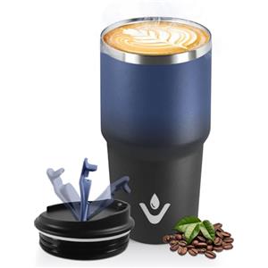 HoneyHolly Termos Caffè 600 ML, Tazza termica Riutilizzabili Prova di Perdite, Bicchiere Termico, Acciaio Inox 304, Travel Mug per Caffè Caldo e Freddo, Latte e Tè