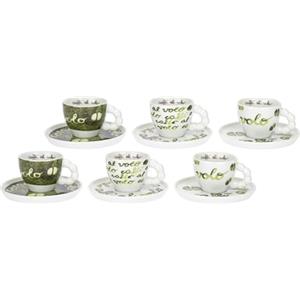 THUN - Set 6 Tazzine con Piattino, Collezione Caffè al VoloD6,7x5,25H 85cc D12