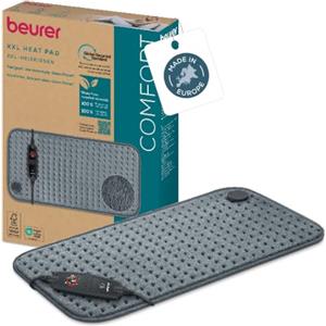 Beurer Termoforo HK 123 XXL Cosy Grey Termoforo traspirante a riscaldamento rapido in formato XXL 60 x 30 cm della serie Green Planet, Grigio in materiale riciclato