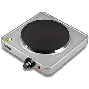 G3 Ferrari G10121 Caldone Piastra Portatile Elettrica, 1500W, 5 livelli di regolazione temperatura, Piastra in ghisa 18.5 cm, Potente e versatile ideale per campeggio, Spia di accensione, Argento