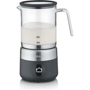 GRAEF. GRAEF MS802EU - Montalatte elettrico, fino a 500 ml di schiuma di latte in qualità barista, caraffa in vetro rimovibile, 5 programmi, spegnimento automatico, display touch, nero