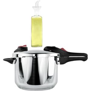 Nerthus FIH 1666 set pentola a pressione con oliera vetro antigoccia 500 ml cucina controllo olio senza fuoriuscite