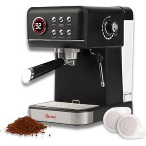 Girmi MC51W Macchina Espresso 20Bar, Macinato e Cialde, Lancia Vapore, Nero | 1350 W, pompa ULKA, portafiltro con 2 filtri e adattatore per cialde in carta