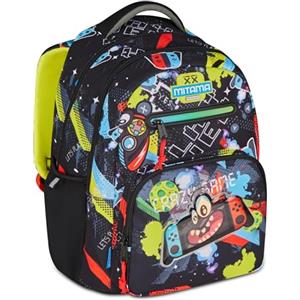 Mitama Zaino Scuola Elementare New Plus SmartPlay, Extra Capienza, Bambini e Bambine, Tasca Porta Borraccia, Schienale Imbottito, rosa