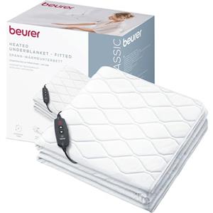Beurer UB 74 coprimaterasso riscaldante, scaldaletto con spegnimento automatico e protezione di sicurezza, fissaggio pratico con angoli, 3 livelli di calore, lavabile, dimensioni 200x100 cm