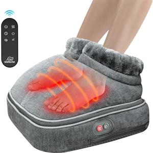 Snailax Shiatsu Massaggiatore per piedi con calore, massaggiatore piedi elettrico con massaggio impastante 2 in 1, scaldapiedi per il relax con telecomando, regali per donne/uomini