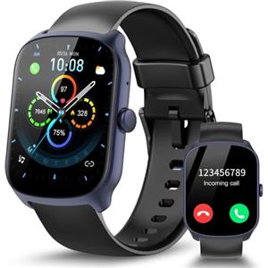 STECEi Smartwatch Uomo Donna, Curvo HD da 1,95'' Orologio Smartwatch con Effettua/Risposta Chiamate, 112 Sportive Smart Watch con Contapassi/Sonno/Cardiofrequenzimetro, Impermeabile IP68, Cornice Blu