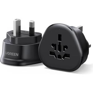 UGREEN Aadattatore Universale da Viaggio UK US EU a Tipo G Nero (UK) | Type A B C G I, Portatile, Adattatore da Presa per Regno Unito USA Canada Cina Australia Italia Svizzera Spina Mondiale