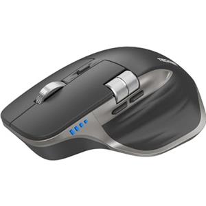 TECKNET Mouse Wireless Bluetooth con Rotella di Scorrimento Orizzontale | Connessione a 3 dispositivi (BT5.3/5.0+2.4G), Ricaricabile, 800-4800DPI, per PC/Tablet/Laptop/Computer/MacOS/Windows, Grigio