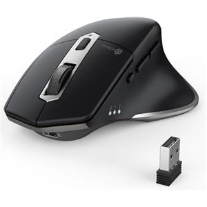 iClever Mouse wireless Bluetooth ricaricabile, mouse wireless ergonomico senza fili per computer portatile, Mac OS, Android, Windows, argento e nero