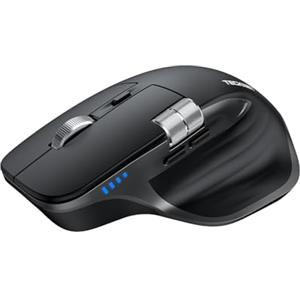 TECKNET Mouse Wireless Bluetooth con Rotella di Scorrimento Orizzontale | Connessione a 3 dispositivi (BT5.3/5.0+2.4G), Ricaricabile, 800-4800DPI, per PC/Tablet/Laptop/Computer/MacOS/Windows, Nero