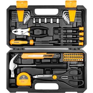 DEKOPRO DEKO TZ62 Set di attrezzi Kit di attrezzi manuali per uso domestico generale con custodia in plastica per cassetta degli attrezzi