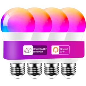 iLC LED Lampadine Bluetooth, 12W E27 Lampadina Compatibile con Alexa (sono necessari i dispositivi Echo), 2700K-6000K CCT + Multicolore (4 pezzi)