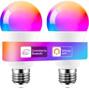 iLC Lampadine Alexa, 12W E27, Compatibile con Alexa (sono necessari i dispositivi Echo), LED Lampadina Smart, 2700K-6000k CCT + Multicolore (2 pezzi)