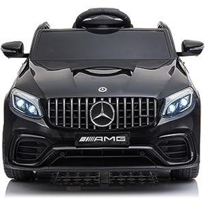 BabyCar Mercedes GLC AMG Coupè | Macchina per Bambini Elettrica Telecomandata 12V 2 Motori 25W | Auto Elettrica per Bambini | Sedile in Pelle, Porte Apribili, USB | Licenza Ufficiale | Nero MP3