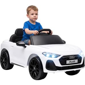 AIYAPLAY Macchina Elettrica per Bambini 12V Audi A5L con Telecomando Bianco | Batteria al Litio, Auto Elettrica per Bambini, 2 Motori, Telecomando, Sospensioni, Porte Apribili, Fari, Musica, 3-6 Anni