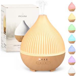 PROVINA Diffusore di Oli Essenziali 120 ml con Timer e 9 Luci | Nebbia ultrasonica silenziosa fino a 8 ore, spegnimento automatico e controllo indipendente per casa e ufficio