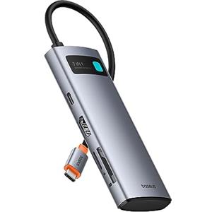 Baseus Hub USB C 7 in 1 Adattatore con HDMI 4K@60Hz, PD 100W, 3 USB-A 3.0 5Gbps, Lettore Schede SD/TF, Docking Station per Computer Portatili per MacBook/Surface Pro/iPad/Steam Deck/Rog Ally/Samsung