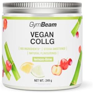 GymBeam Vegan Collg - Complesso con Acido Ialuronico, Zinco, Vitamina C, Aminoacidi e Superfood per Pelle, Capelli e Unghie, Lemon - Lime 249 g