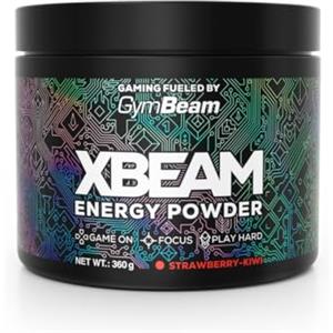GymBeam Energy Powder - Integratore Solubile Senza Zuccheri Aggiunti per Gamer, con 21 Ingredienti Attivi, Amminoacidi, Vitamine B6, B9, B12 - Energia e Concentrazione Mentale (360 g, Fragola - Kiwi)